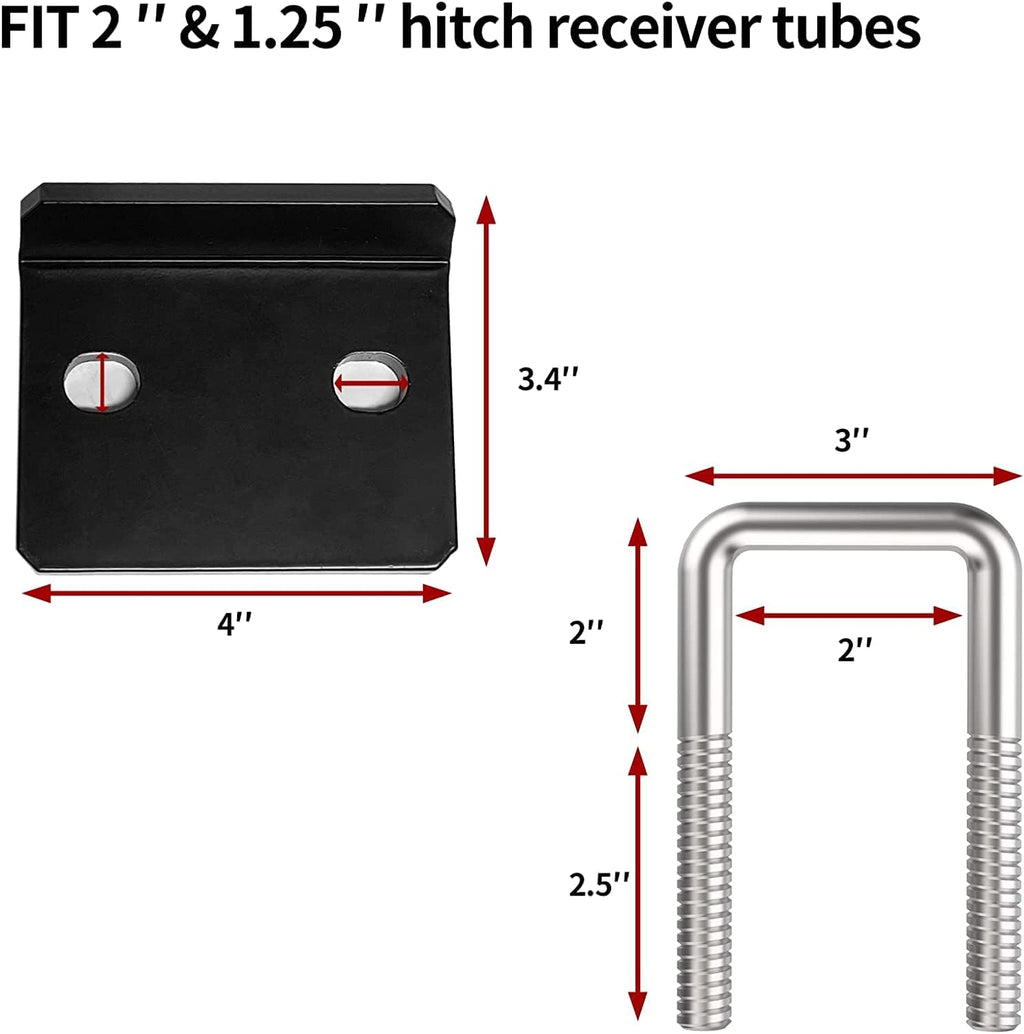 Heavy Duty Hitch Tightener for 1.25" and 2" Tow Trailer Hitches Black Anti Rattle Hitch Wobble Free