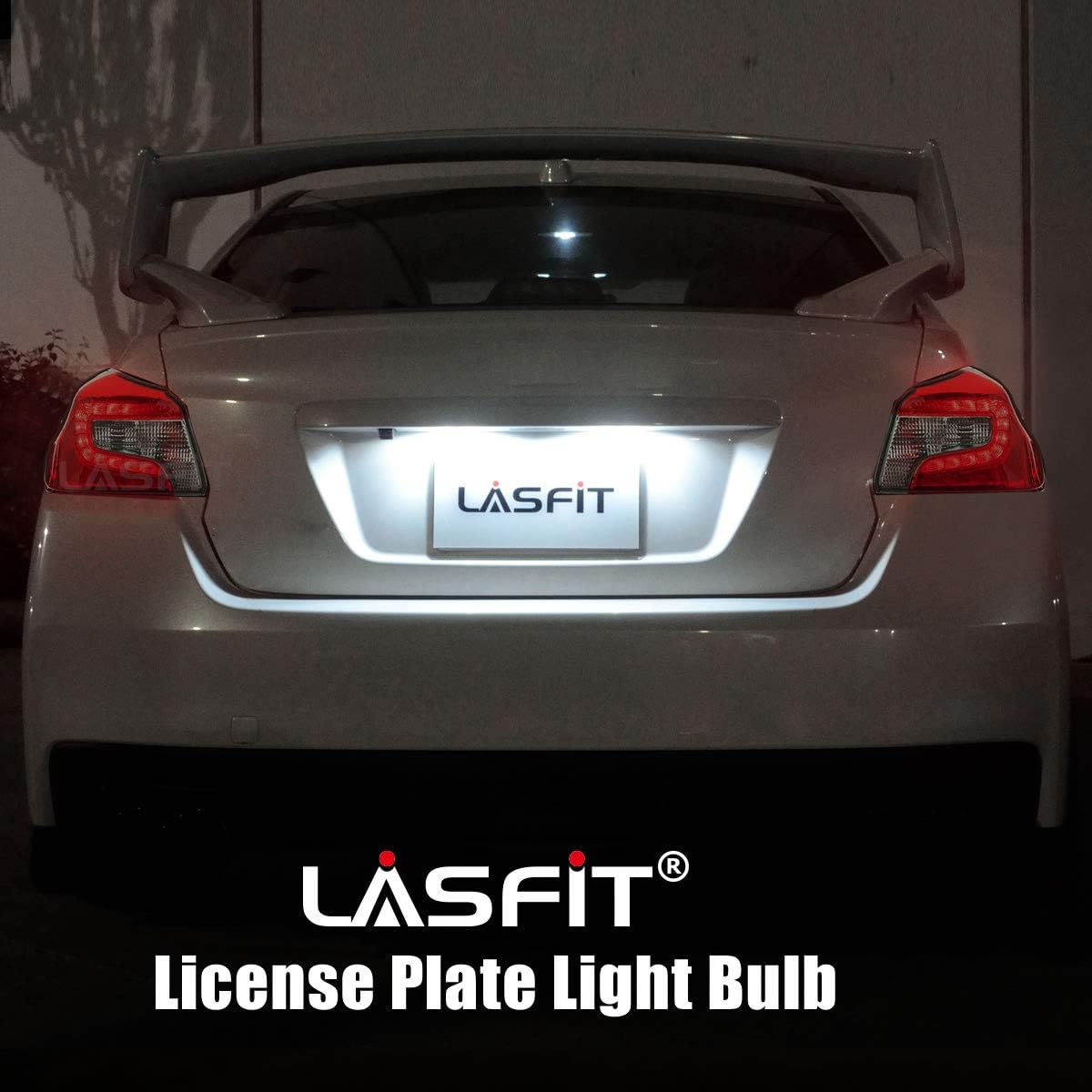 LASFIT 194 168 2825/921 912 W5W LED Bulbs Canbus White Combo Kit, License Plate Light and Back Up Reverse Light White Combo, 6000K, Non-Polarity, Pack of 4