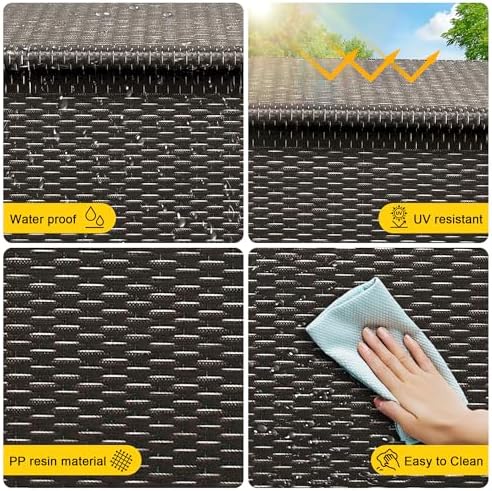 wicker deck box, 185 gallon all-weather outdoor storage on a desk or shelf