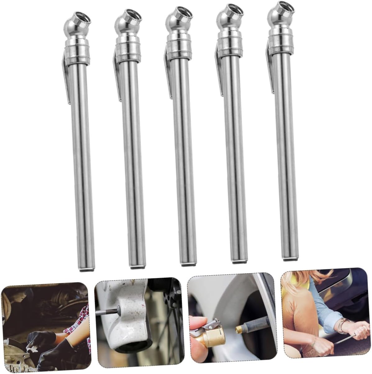 Sosoport 5Pcs Portable Tire Pressure Gauge Pen Instant Read Air Pressure Tool for Cars Easy to Use No Battery Required Accurate Measurement for Safe Driving