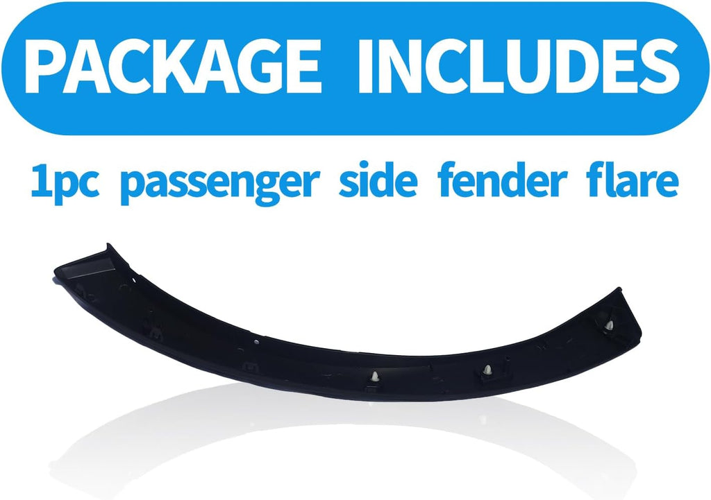 Passenger Right Side Fender flare Molding for 2015-2023 Transit 150 250 350, Deflector Wheel Arch Trim Accessories, Replace OEM # BK3Z61278L00BB, FO1291134C, Black, 1PC