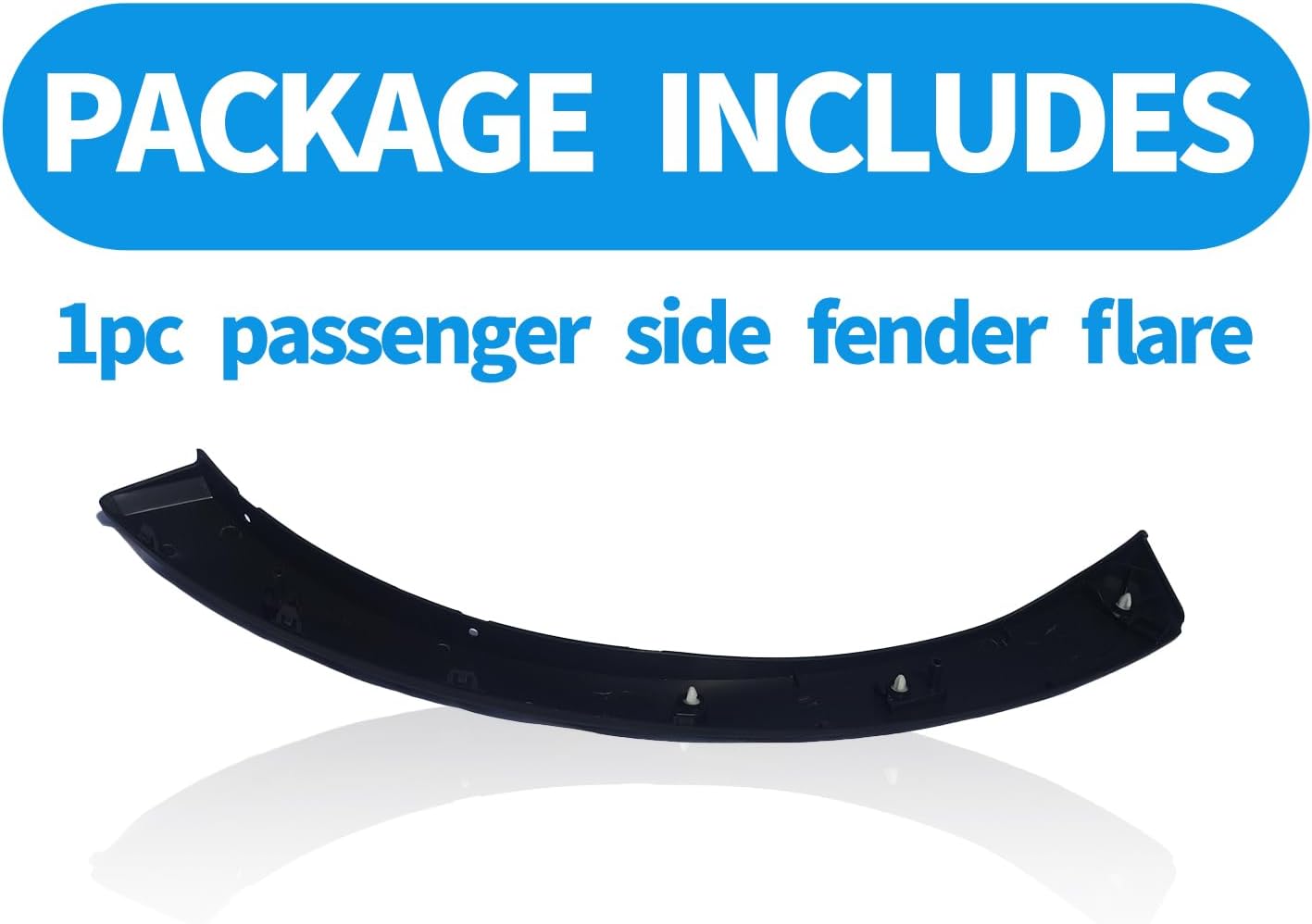 Passenger Right Side Fender flare Molding for 2015-2023 Transit 150 250 350, Deflector Wheel Arch Trim Accessories, Replace OEM # BK3Z61278L00BB, FO1291134C, Black, 1PC