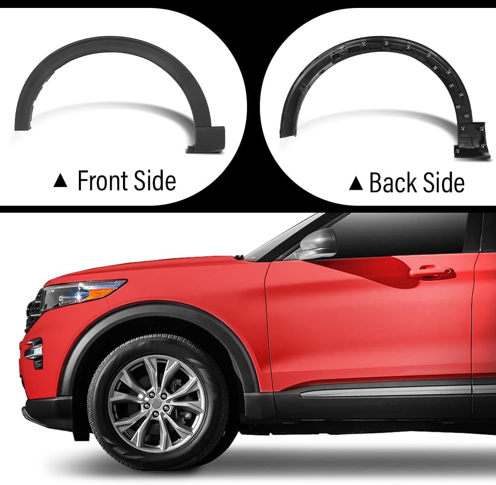 ANDPLAY Front Left & Right Fender Flares Compatible with Ford Explorer/Police Interceptor Utility Base 2020-2024 LB5Z16038AC, LB5Z16038AA, FO1291139, LB5Z16039AC, LB5Z16039AA, FO1290139 Black