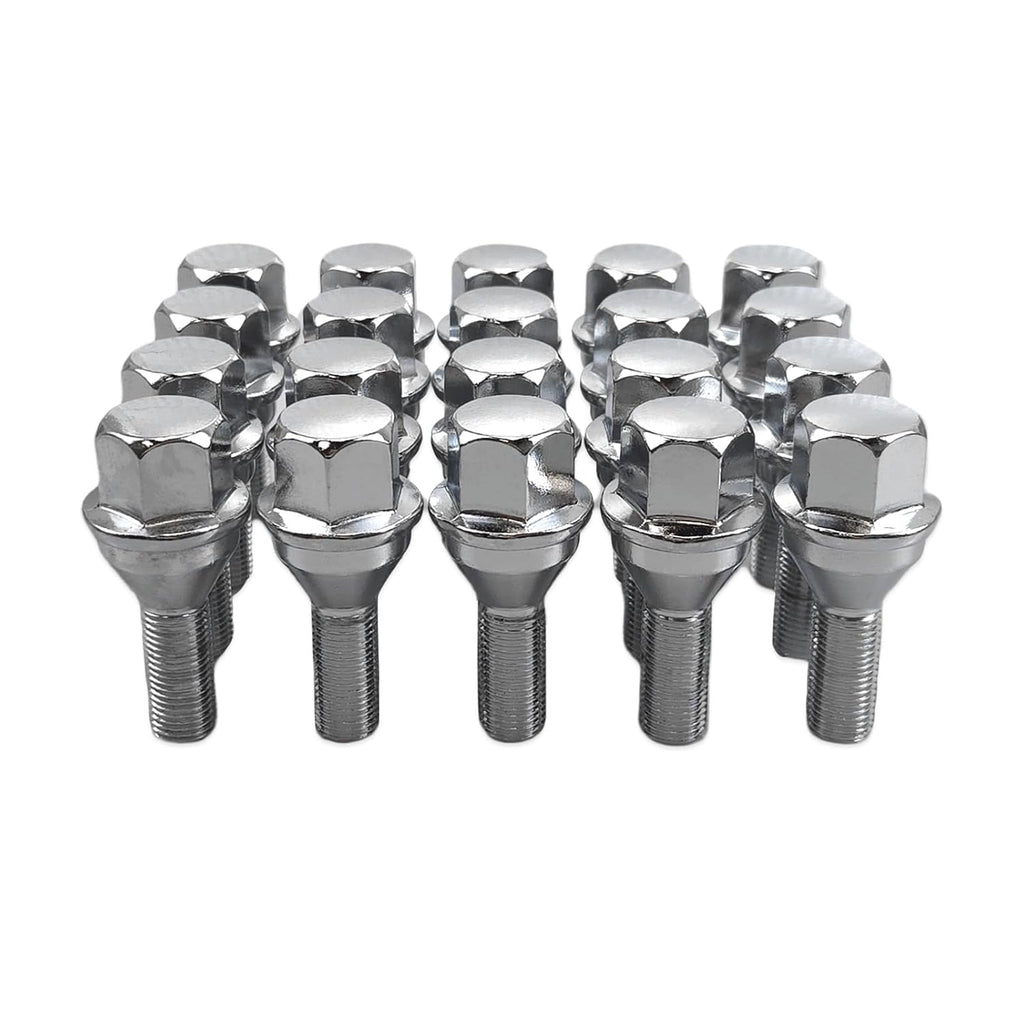 20pcs 611-005 6511051AA Wheel Lug Bolts M12x1.25 Upgrade 19mm Hex Length 28mm for 14-23 Jeep Cherokee (Sliver)
