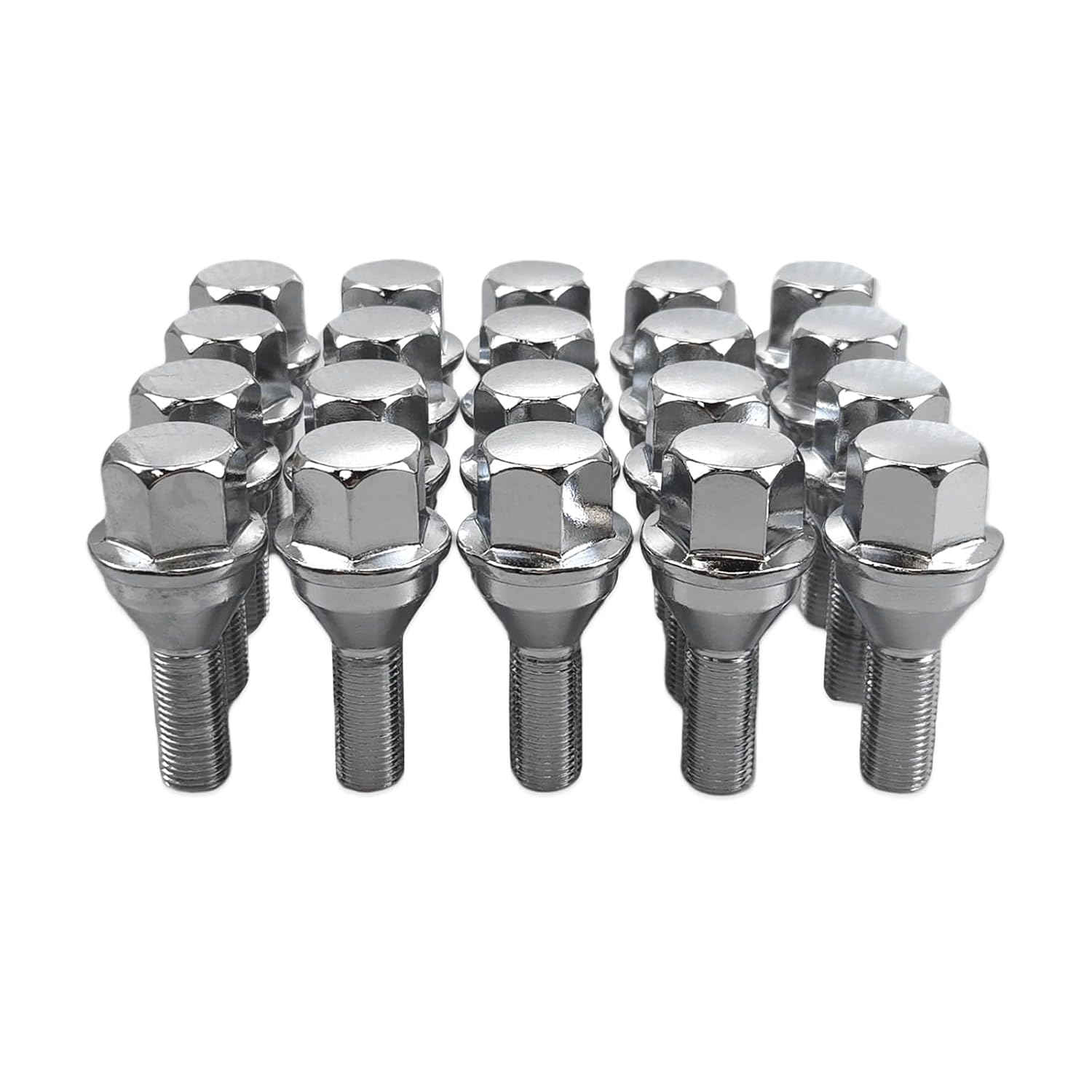 20pcs 611-005 6511051AA Wheel Lug Bolts M12x1.25 Upgrade 19mm Hex Length 28mm for 14-23 Jeep Cherokee (Sliver)
