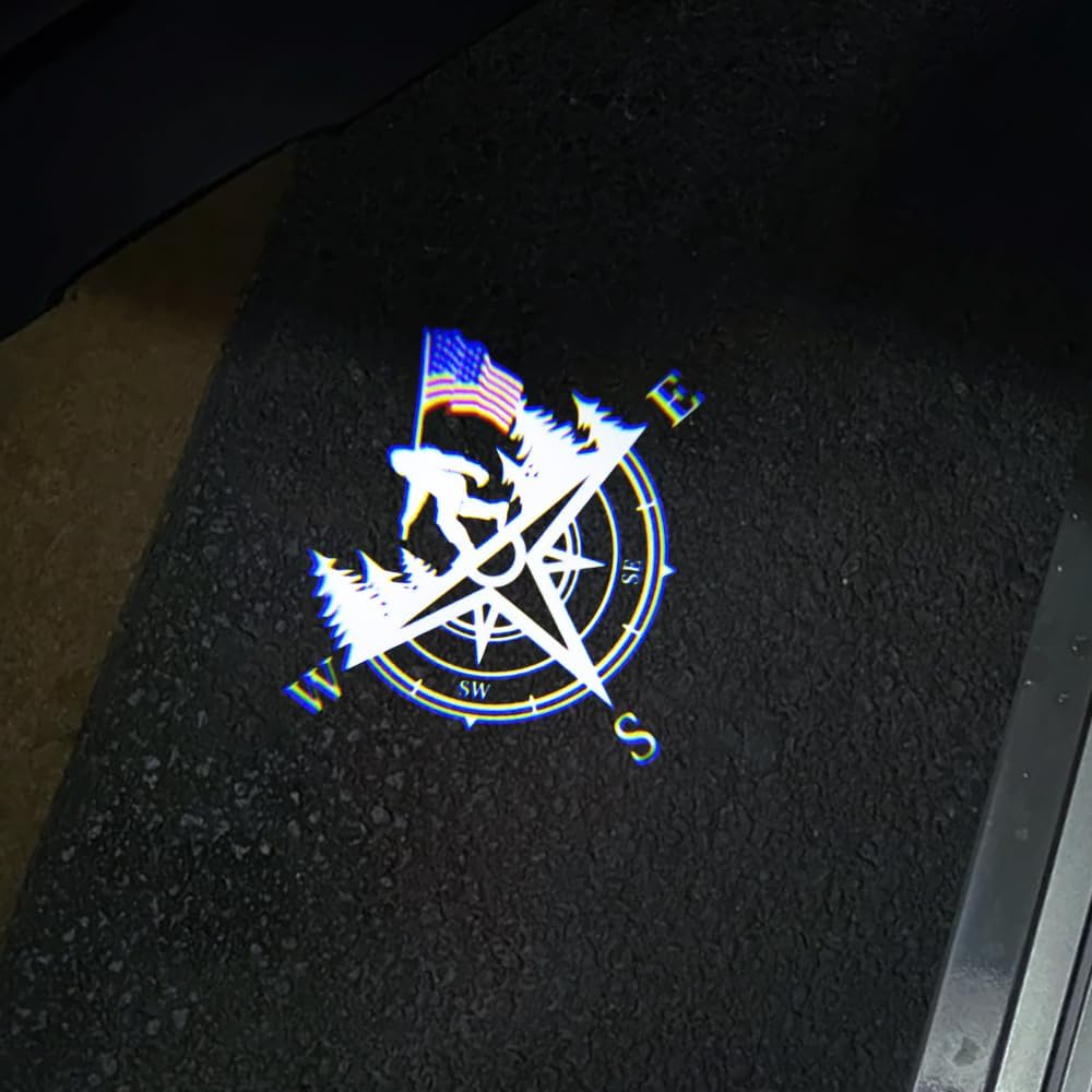 High Definition Car Door Logo Lights Car Projection LED Projector Door Shadow Light Puddle Lights for Ascent Forester Outback Accessories (Bigfoot Compass, Forester/Outback/Ascent)