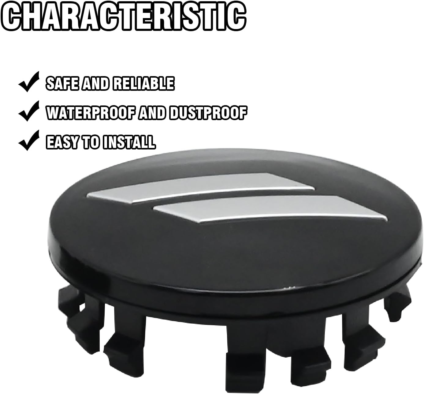 MDEOOSKY 4Pcs 6CZ27DX8AA 63mm 2.5" Wheel Center Cap Covers, Replacement for Dodge Challenger, Charger, Durango Replace 6CZ27RM8AA (Black)