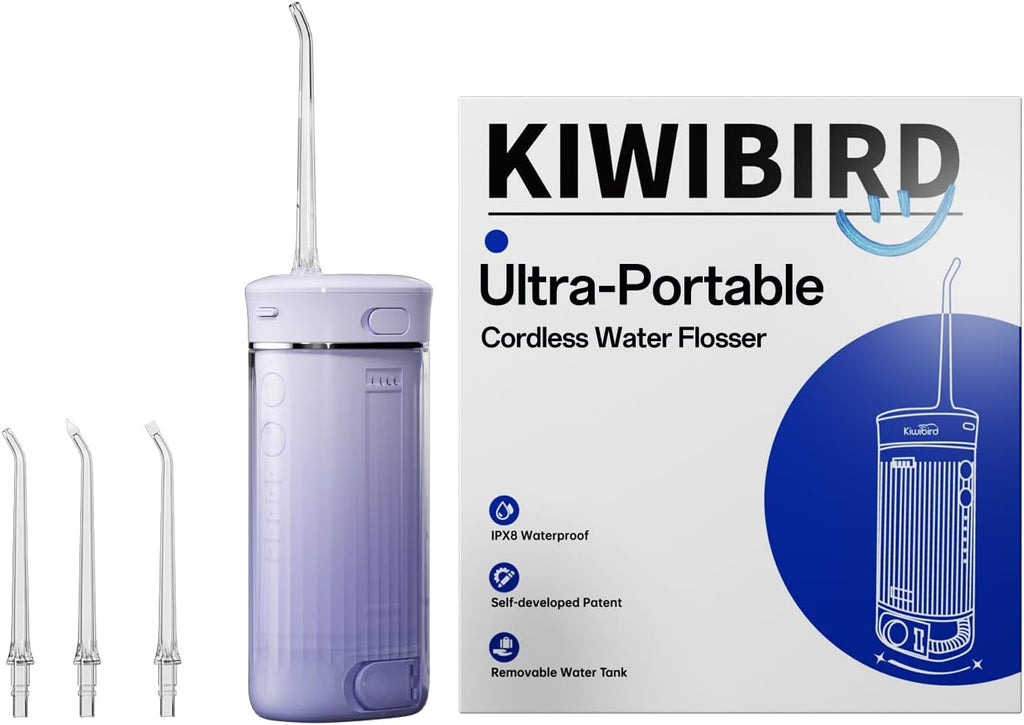 KIWIBIRD Mini Water Flosser for Travel, Ultra-Portable Cordless Oral Irrigator