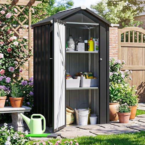 aoxun vertical outdoor storage cabinet 2.5’x2’ with floor, close-up detail
