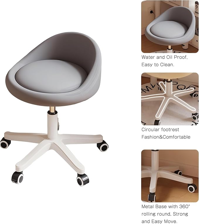 Rolling Stool Set of 6 Rolling Hydraulic Salon Stool - Image 4