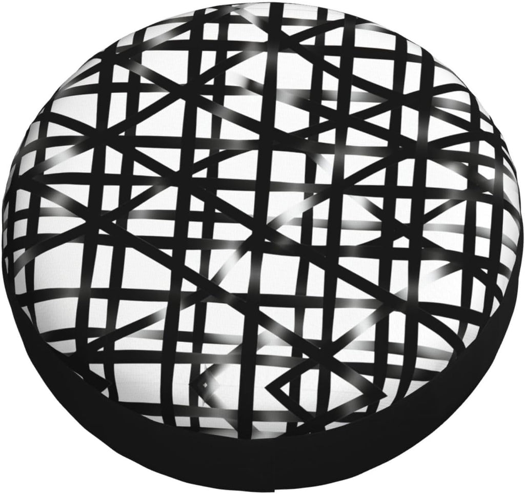 Black Diagonal Grid Print Universal Spare Tire Cover for RV, Jeep | Wheel Protector Fits Rv, Trailer, Jeep, Shield Tires From Sun, Dirt And Rain For Outdoor Storage