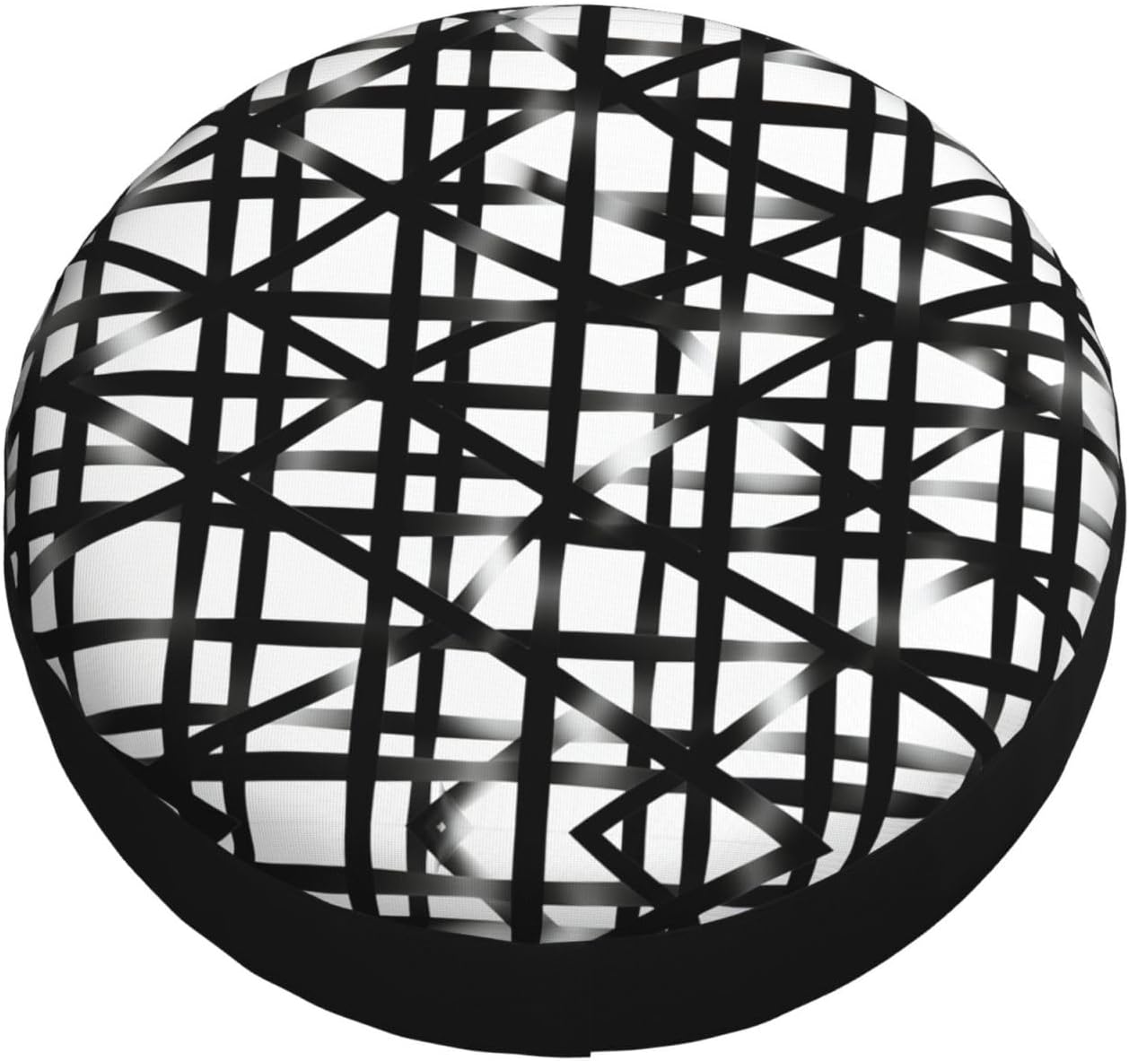 Black Diagonal Grid Print Universal Spare Tire Cover for RV, Jeep | Wheel Protector Fits Rv, Trailer, Jeep, Shield Tires From Sun, Dirt And Rain For Outdoor Storage