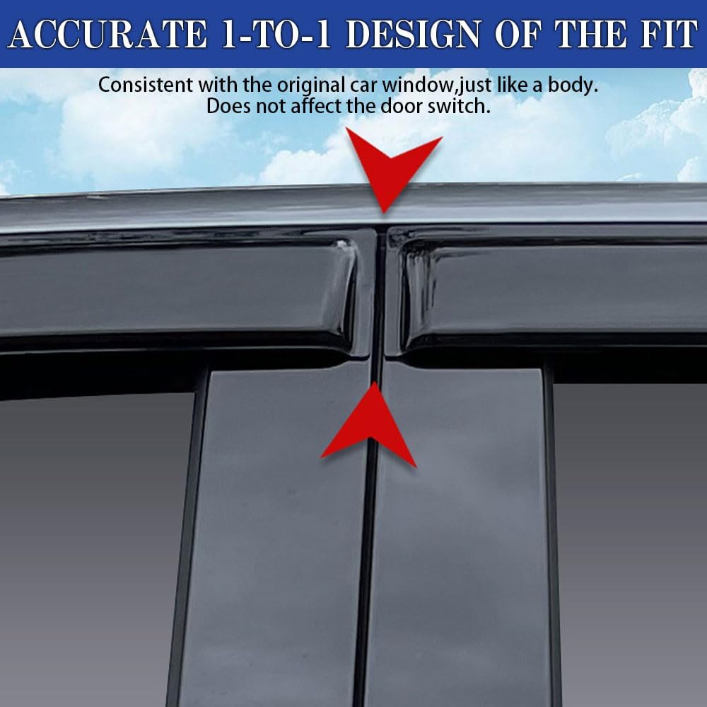 rain guards for mazda 3 hatchback 2010-2013, tape-on, side view