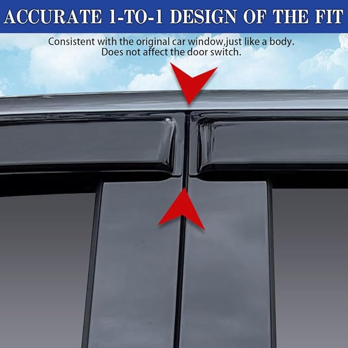 Rain Guards for Mazda 5 2006-2015, Tape-on Side Window Deflectors for Mazda 5 - Image 4