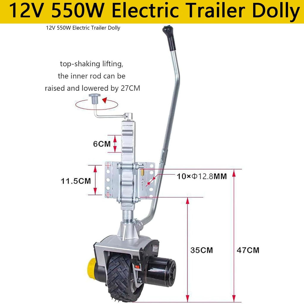 Electric Trailer Dolly with Wheel, Motorized Jack for Easy RV and Boat Moving, Adjustable Height Universal Fit