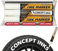 Premium Tire Marker Pens, White Waterproof Paint Markers For Car Tire Lettering, Made In Japan (3 Pack-White)