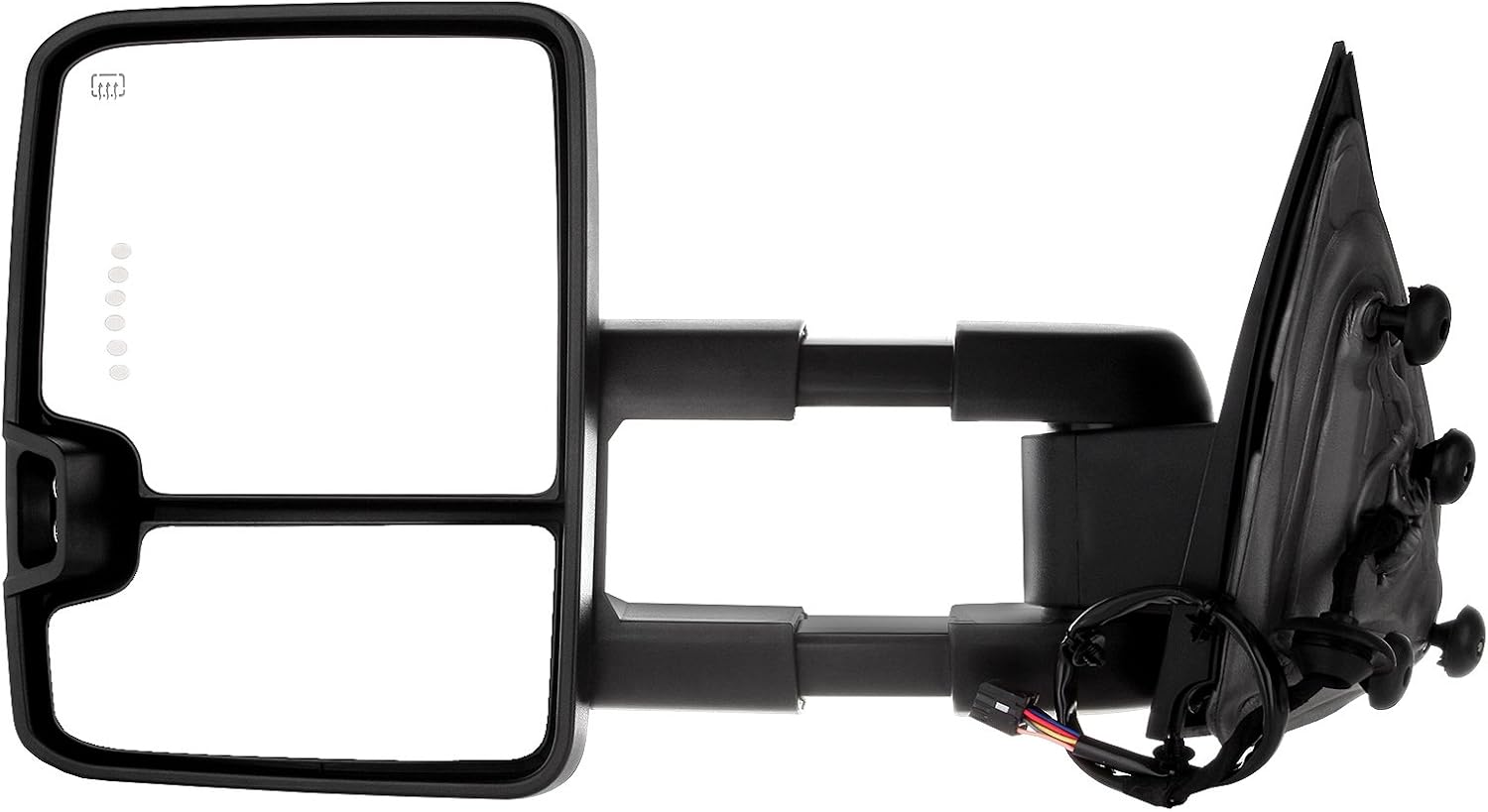 A Pair Heated Towing Mirrors Fits 2015-2019 for Chevy for GMC 2500 HD 3500 HD 2014-2018 for Chevy for GMC 1500, Power Adjusted View Mirror with LED Turn Signal Light