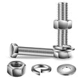 3/8-16 x 2-3/8" Hex Head Screw Bolt, Flat & Lock Washers, Fully Threaded by SGTZH