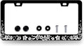 Aloha License Plate Frame Hibiscus Flowers License Plate Holder Stainless Steel by RNKATIH
