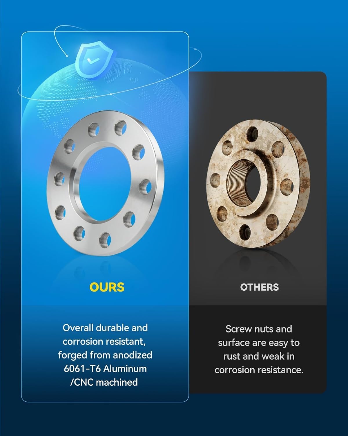 PHILTOP 5x4.5 Wheel Spacers 1/4 inch,5x114.3mm Lug-Centric Spacer with 70.5mm Hub Bore fit for Altima,Elantra,Explorer,CX-5,Rogue,Sonata,Sentra,Optima,Soul,Sorento,Silver,2 Pcs Not hubcentric