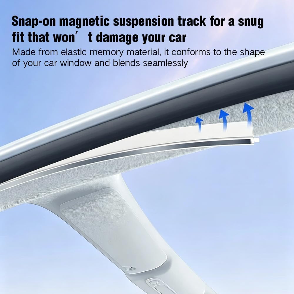 Magnetic Side Window Sunshade Curtains for Tesla Model Y, Retractable Privacy Shades with Light Blocking, 4PCS Front & Rear Side Windows Set (My 2020-2025.02/Y Juniper 2025.03+)