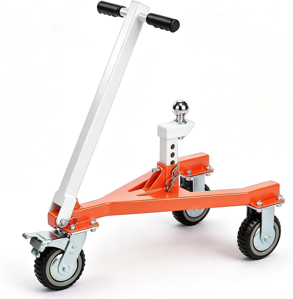 Trailer Dolly Heavy-Duty, 20,000 lbs Load 3500 lbs Tongue Weight Trailer Mover with 2'' & 2-5/16'' Receiving Tongues, 360° Swivel Wheels with Brake, Angle Adjustable, Suitable for RV Boat Motorcycle