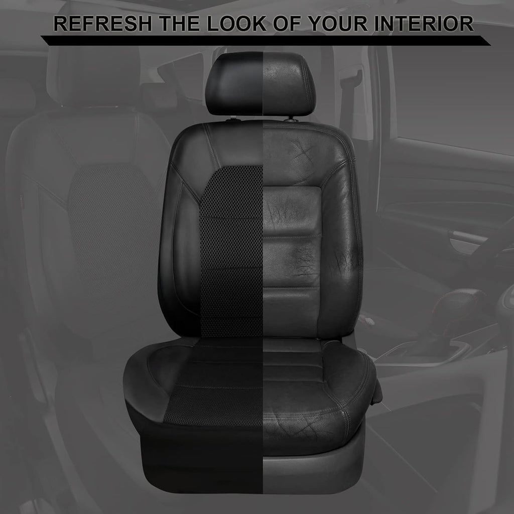 car pass leather and 3d air mesh universal showing dimensions