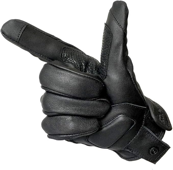 Updated Men’s Goat Skin Leather Motorcycle Gloves Touchscreen Knuckle Protector - Image 5