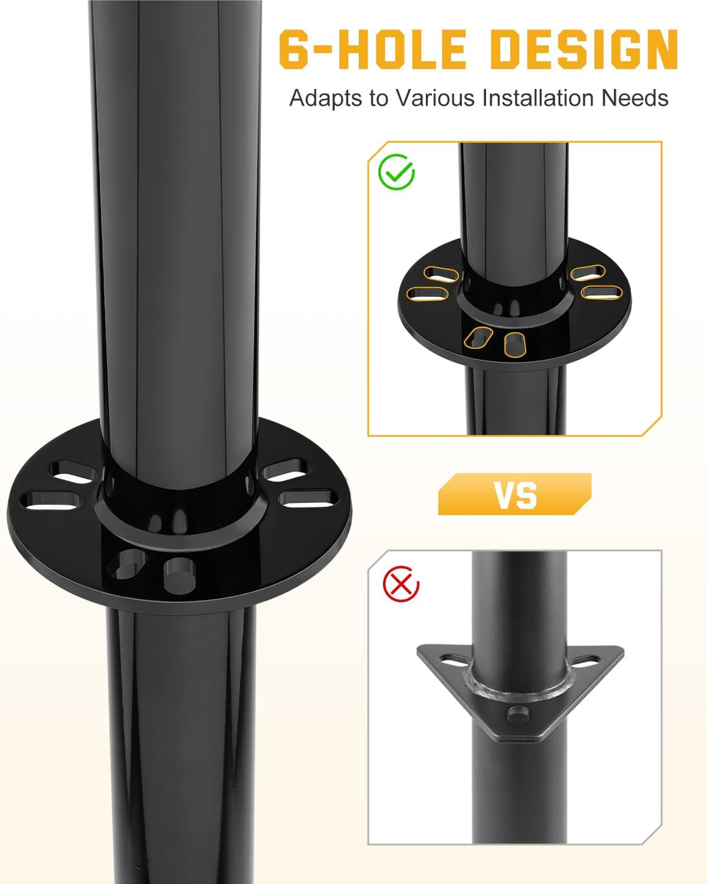 5500 lbs A-Frame Trailer Jack, Heavy Duty Trailer Tongue Jack for RV and Utility Trailer, 20-24V Cordless Drill Compatible, 7-Level Adjustable Drop Leg with 11.4 to 37.2-Inch Lift Range, Black