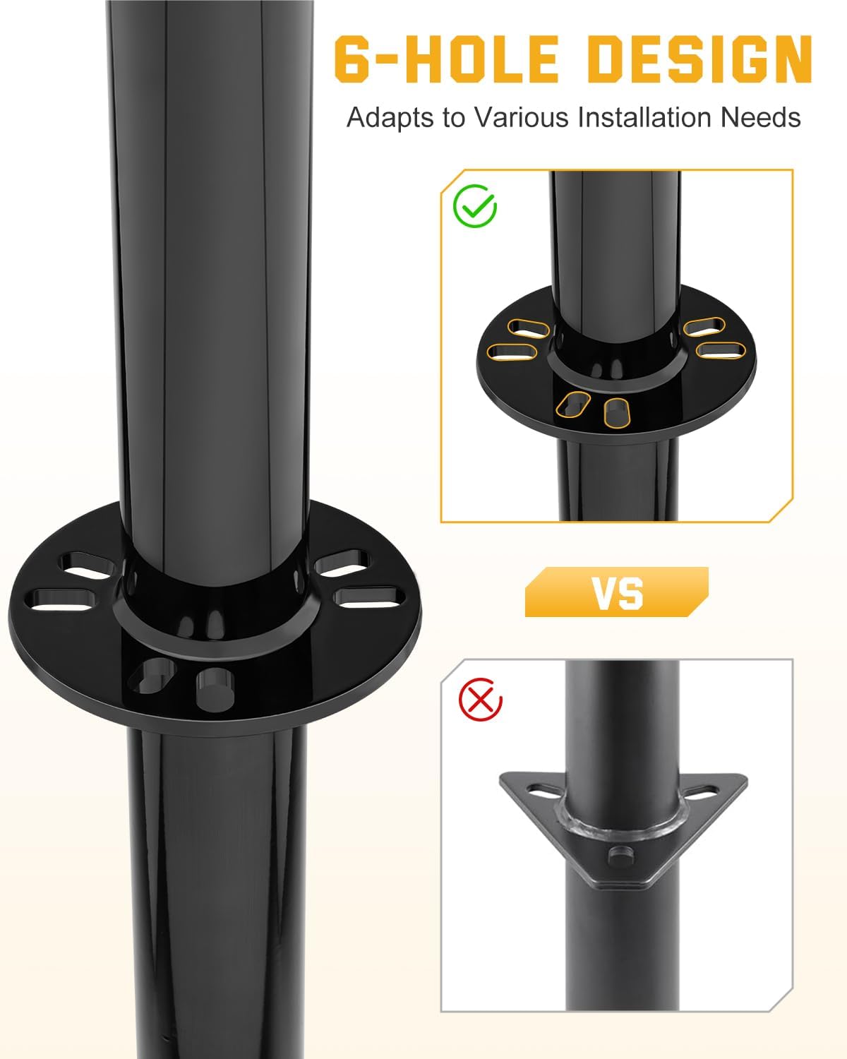 5500 lbs A-Frame Trailer Jack, Heavy Duty Trailer Tongue Jack for RV and Utility Trailer, 20-24V Cordless Drill Compatible, 7-Level Adjustable Drop Leg with 11.4 to 37.2-Inch Lift Range, Black