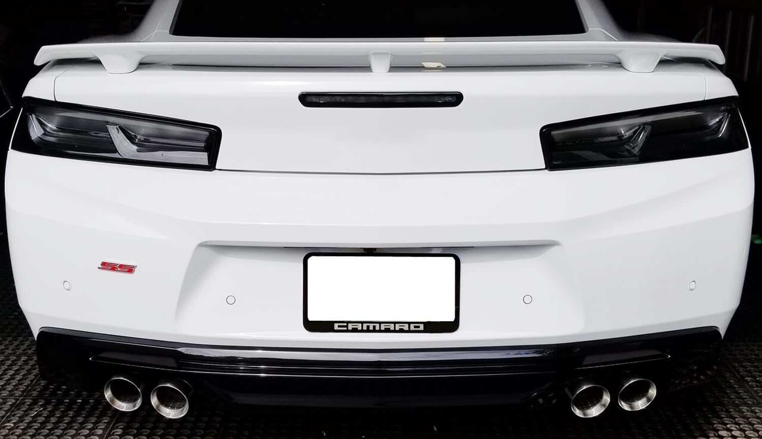 iJDMTOY Black Smoked Lens Rear Bumper Reflector Lenses Compatible With 2016-up Chevrolet Camaro, OE-Spec LH RH Assembly