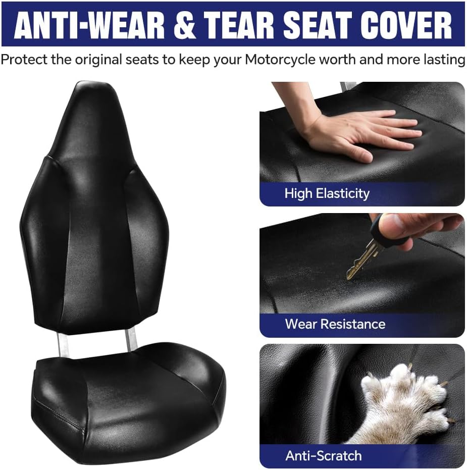 PIT66 Vinyl Seat Covers Set Fit Polaris RZR 570 800 900 & ACE 2012-2018 | Durable Seat Covers Kit Fit Polaris RZR 570 2012-2018/ RZR 800 2008-2014/ RZR 900 2011-2014/ ACE 325 570 2014-2017, Full Set