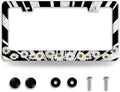 Sun License Plate Frame Black White Daisy Flowers License Plate Frames Funny by NINANMY