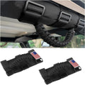 HZEL 2PCS Roll Bar Grab Handles, Oxford Cloth Upgrade Metal Buckle Paracord Grip Handles, Durable and Strong Car Accessories, Compatible with Wrangler JL, JLU, JT, JK, JKU, TJ, LJ and YJ (Black)