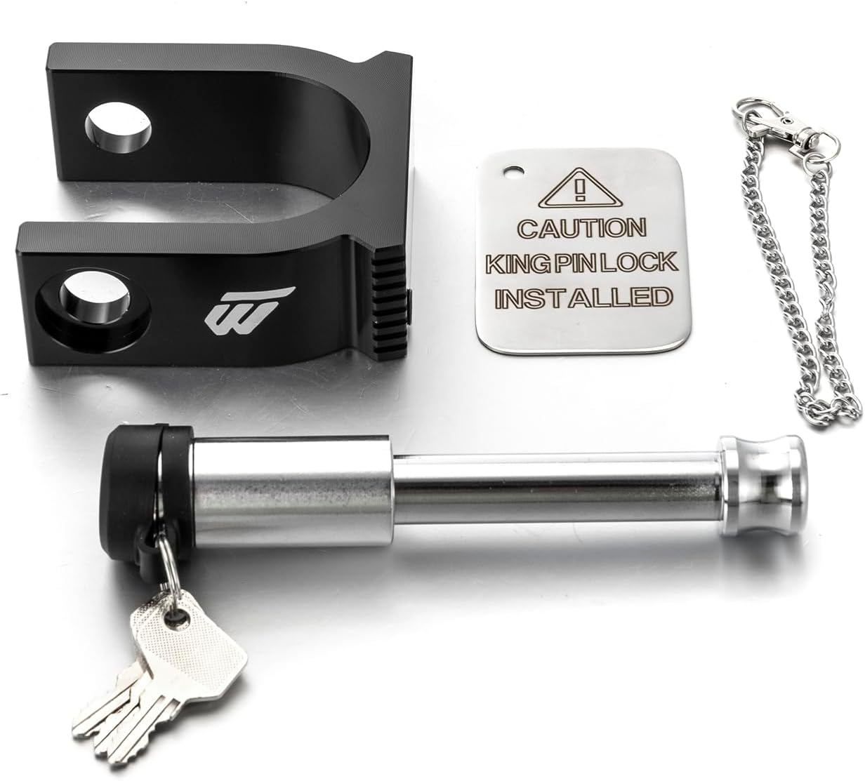 WeiSen 5th Wheel Trailer Lock for 2 Inch King Pin Lock with Keys & Warning Tag