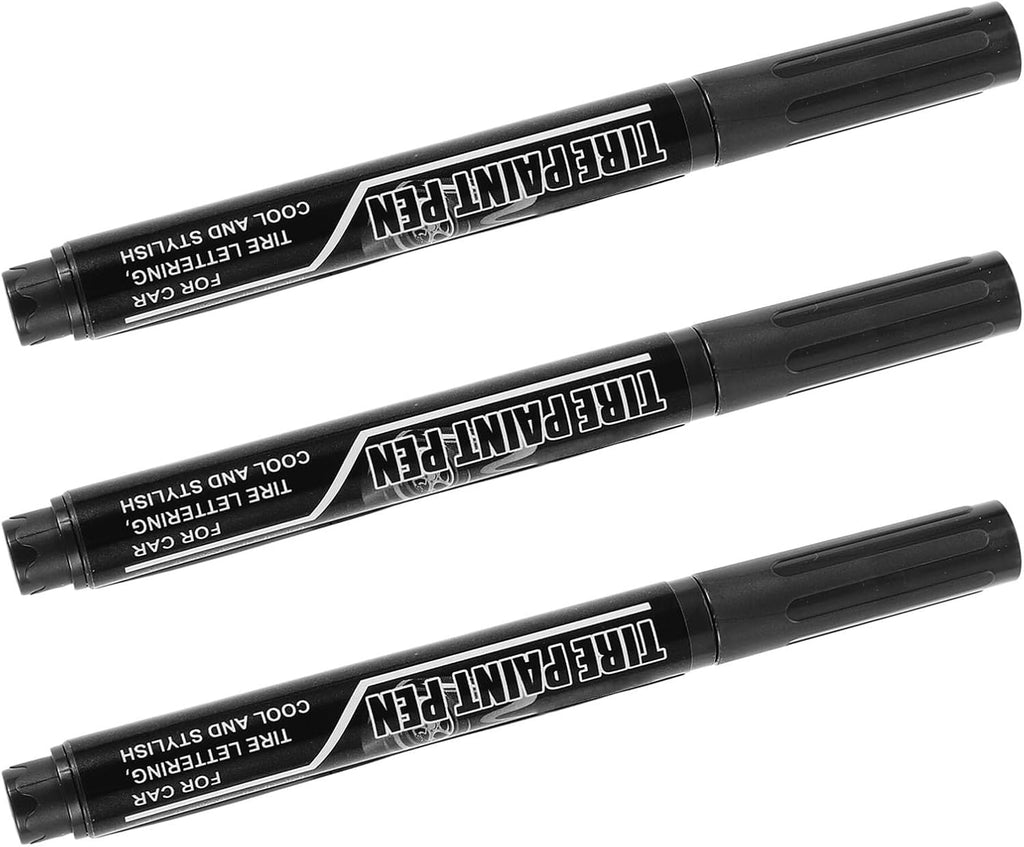 3pcs Tire Painting Pens for Cars Sturdy Color Water-based Formula Specifically Formulated for Car Tires and Touch up Paint Applications