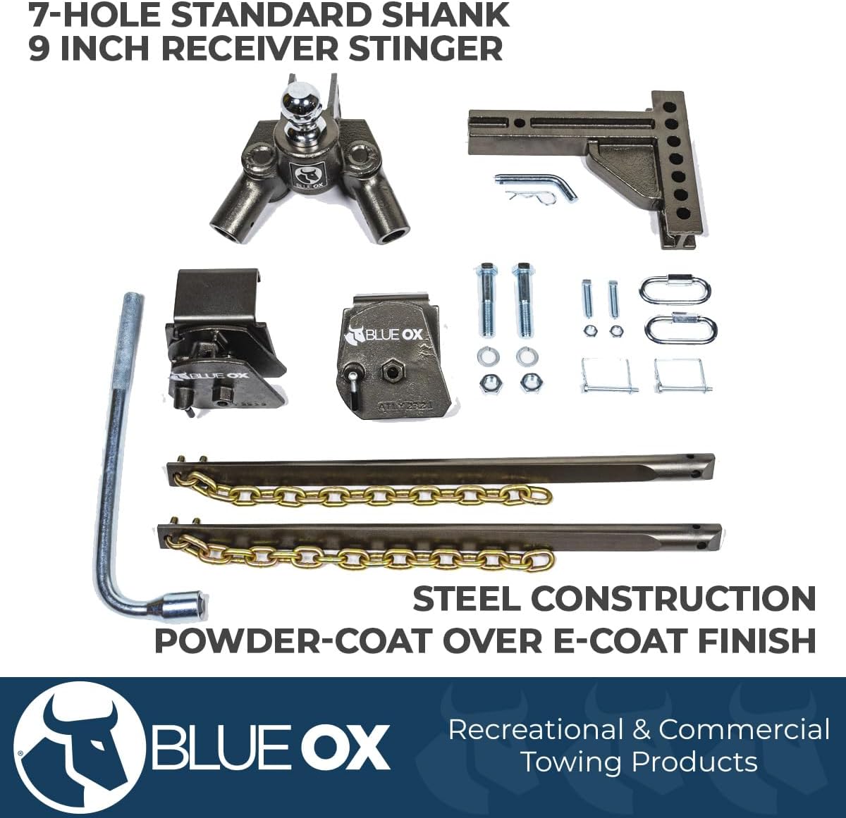 Blue Ox BXW1000 SwayPro Weight Distributing Hitch 2″ Receiver for Trailer | 7 Hole Shank | 10,000 lbs Maximum Towing | Levels Out Ride to Restore Control and Stability