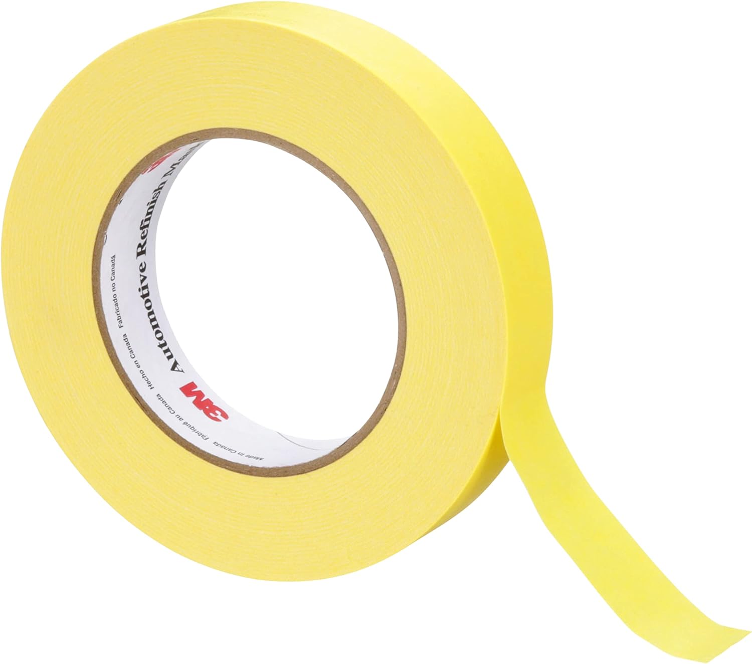 3M Automotive Refinish Masking Tape 06653, 388N, Yellow Color, Water Resistant, Multi-Purpose, 24 mm x 55 m