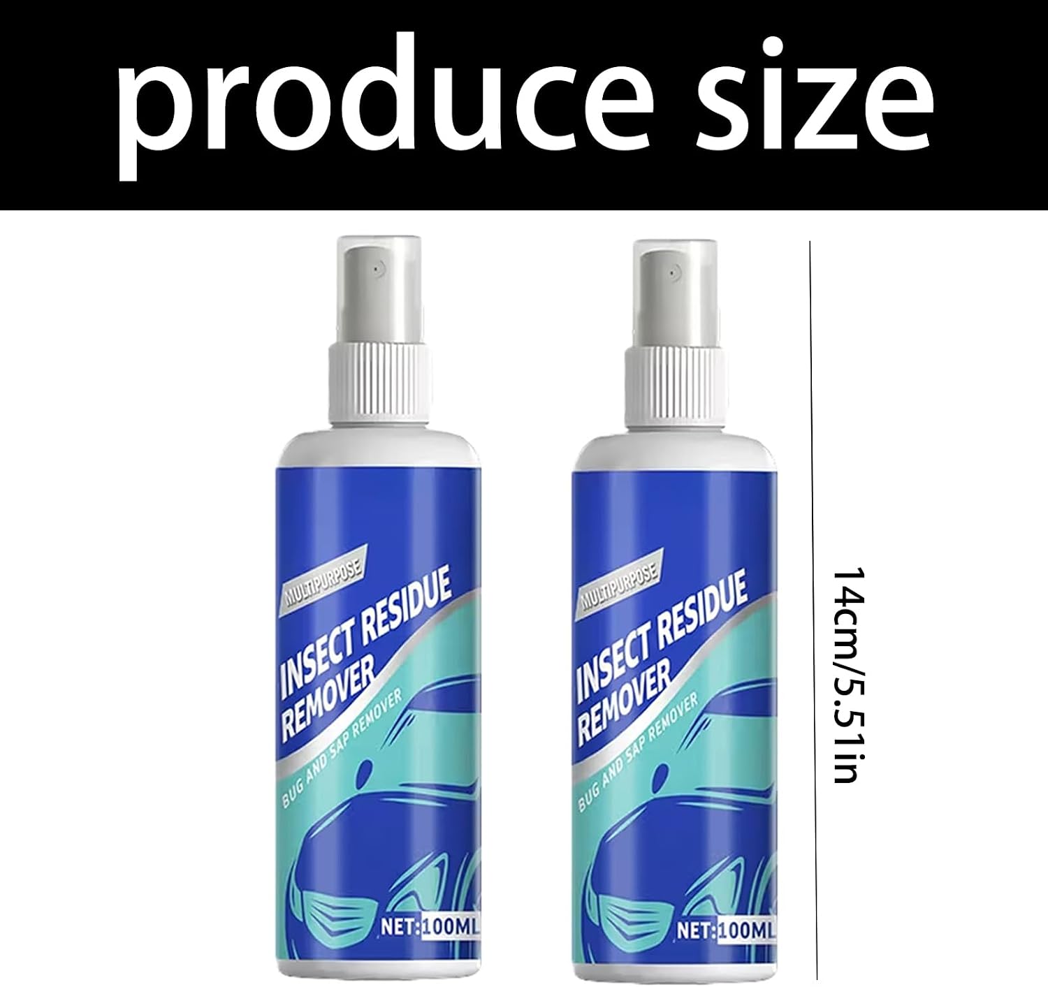 Tree Sap Remover for Vehicles, 2 Bottles 100ml Each for Car Paint Upkeep, Garage Storage and Between Wash Upkeep for Daily Exterior Use