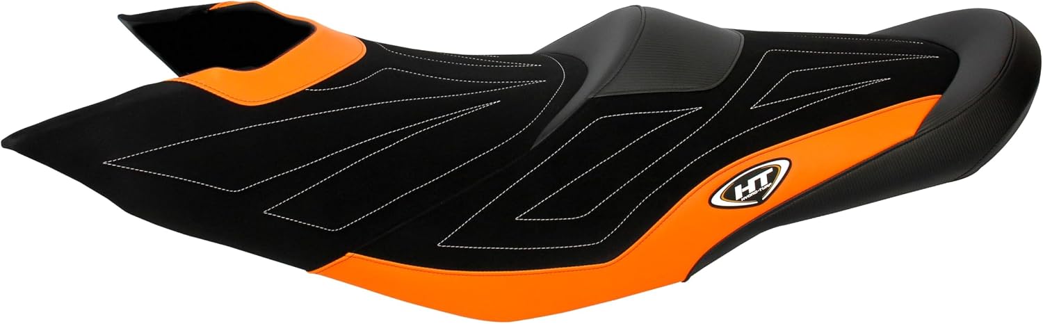 Hydro-Turf Premier Seat Cover compatible with Sea-Doo 09-12 RXT-IS / 10-15 RXT 260/X 260/ WAKE PRO 215 12-15 RXT-X as 260 (Black/Orange)