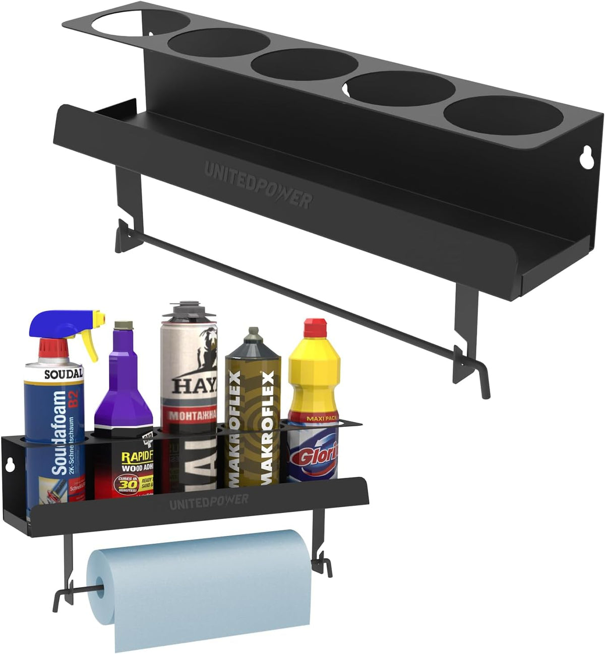 unitedpower 5 aerosol spray can/paper towel holder, paint, main product view