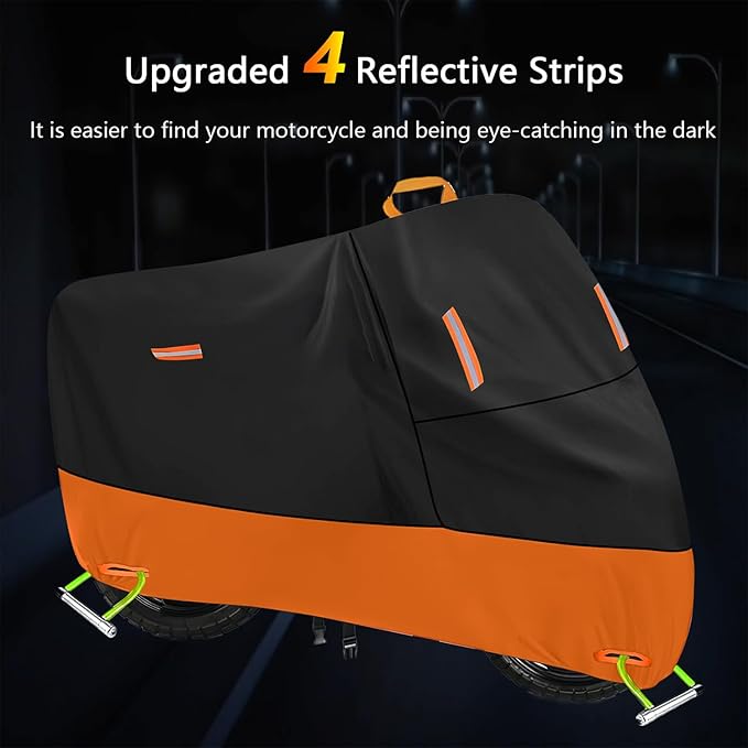 Motorcycle Cover 300D Oxford Motorcycle Covers Waterproof Outdoor Storage Fit - Image 5