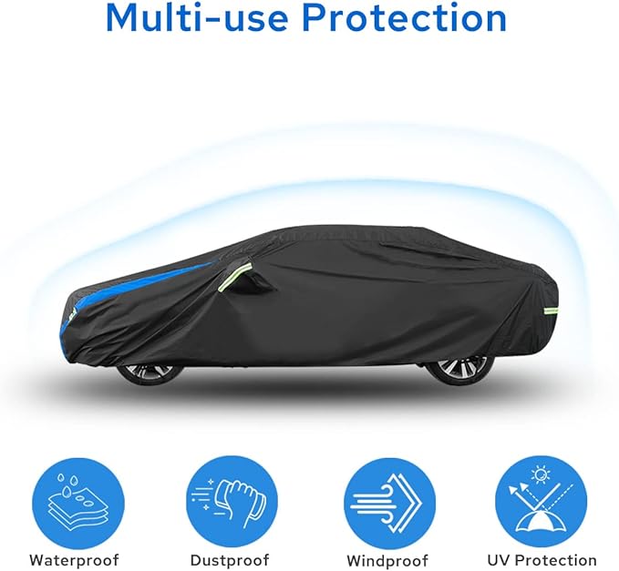 Avecrew Car Cover Custom Fit for Toyota Corolla, Waterproof All Weather Full - Image 3