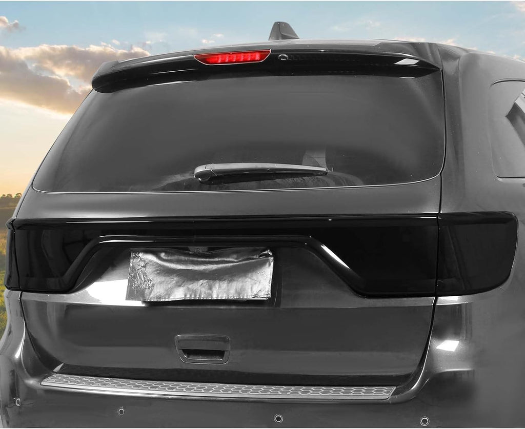 Hoolcar Tail Light Lamp Cover Guard Taillight Trim Bezel Frame Decor Exterior Accessories Compatible with Dodge Durango 2014-2023, Smoked Black