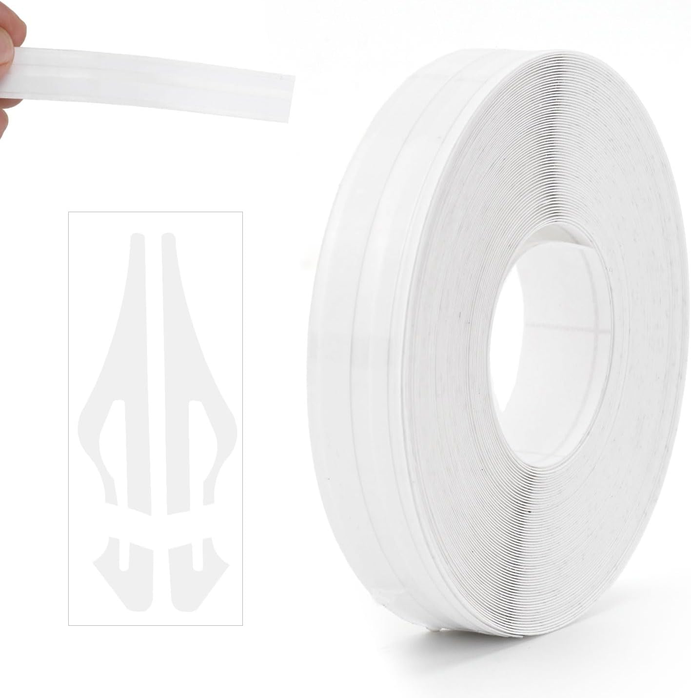 Pinstriping Tape with 1 Sticker, Auto Pinstripe Tape - PVC Car Pin Stripe Vinyl Emblems Trim Decal Stickers for DIY Musical Instrument Motorcycle Auto (White)