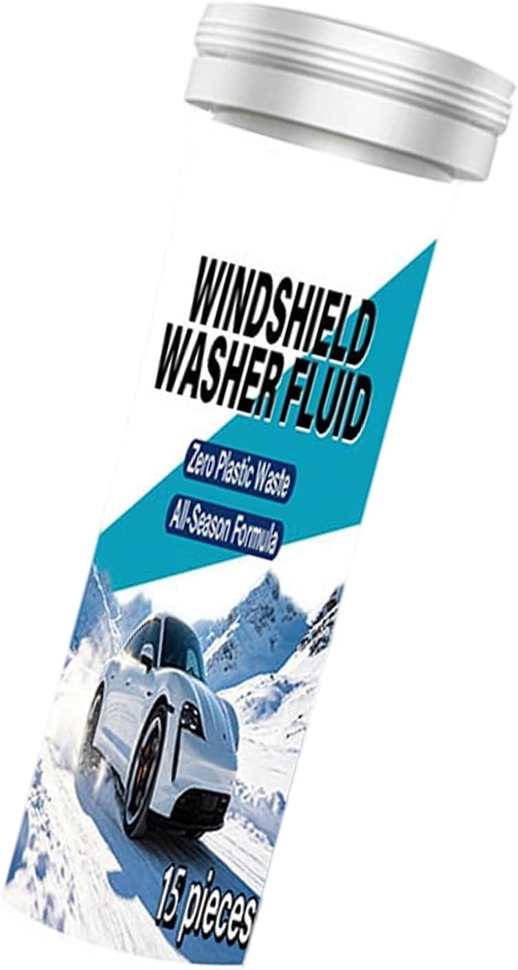 15Pcs Car Windshield Tablets Quick Dissolving Formulas Prevents Ice Fog & Scratches on Glass for Daily Use Glass Tablets for Cars