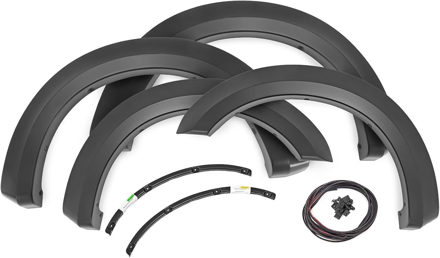 Rough Country Sport Fender Flares for Ford F-250/F-350 Super Duty (2017-2022) - 1" Tire Coverage, 7" Height, UV-Resistant ABS, Paintable Matte Black