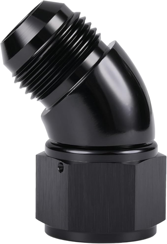 45 Degree 12AN Male to 12AN Female Swivel Full Flow Fitting Adapter Coupler - Image 5