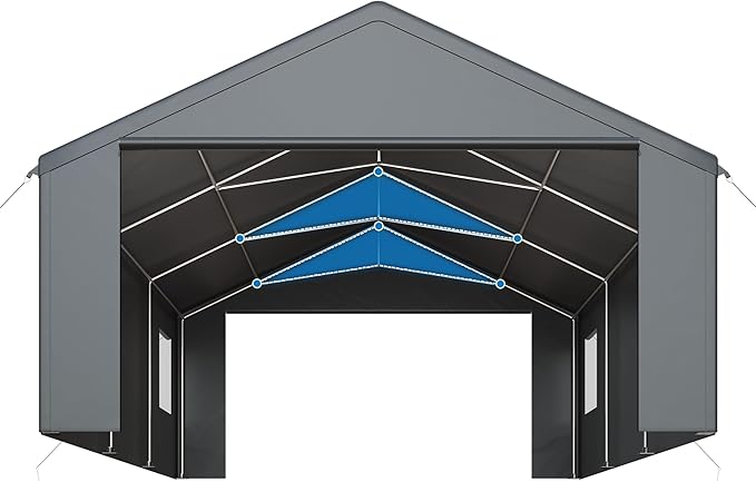 Polar Aurora Carport 20x20 FT, Heavy Duty Car Port Canopy, - Image 5