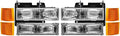 EPIC LIGHTING OE Spec-B Replacement Halogen Headlights Signal Lights Side Markers Black Trim Compatible with CHEVROLET 94-00 BLAZER TAHOE 94-02 C/K TRUCK 94-99 SUBURBAN - 8-Piece Combo